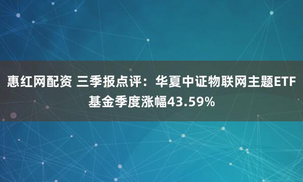 惠红网配资 三季报点评：华夏中证物联网主题ETF基金季度涨幅43.59%